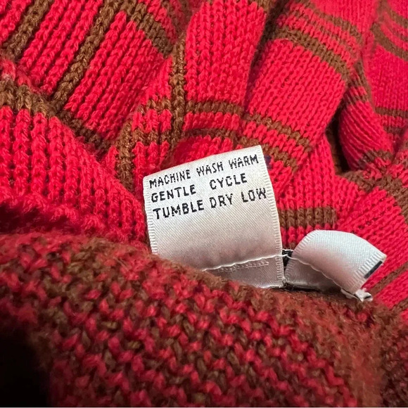 Vintage Christmas Plaid Four Button V Neck Knit Cardigan Medium - Picture 8 of 8